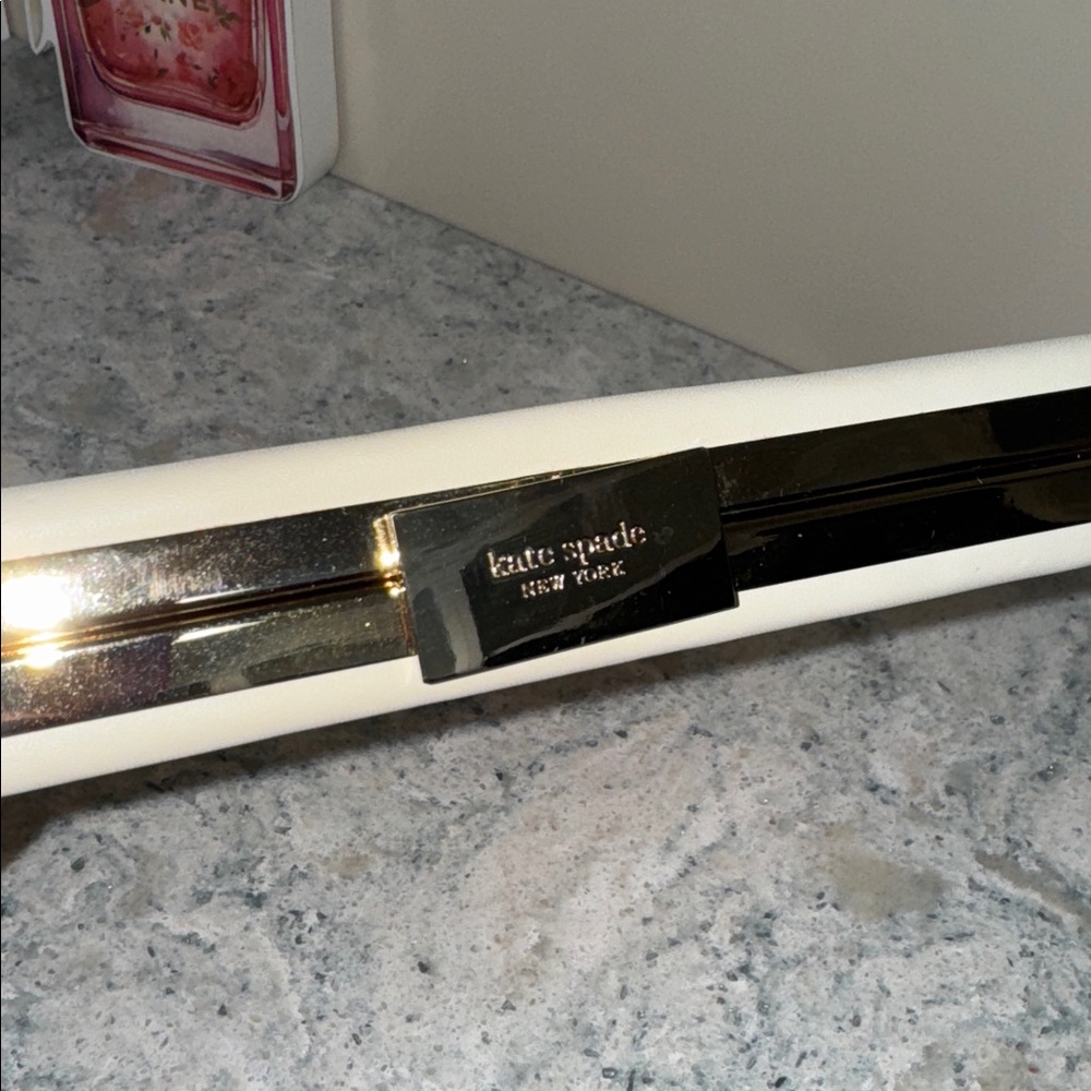 Kate Spade Novelty White Clutch with Gold Accent - Picture 3 of 5